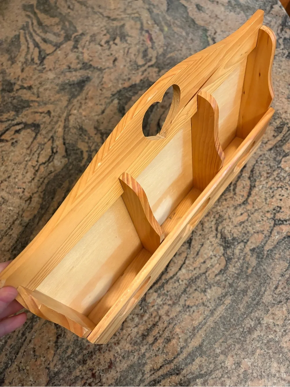 Unbranded Wooden Heart Mail Letter Holder Key Rack Organizer